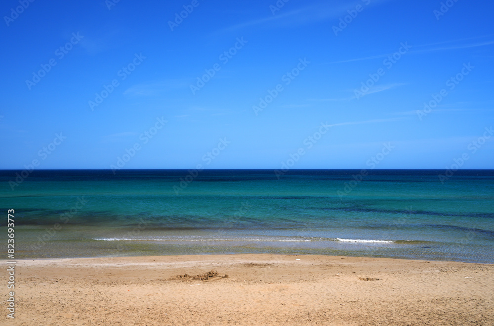Beautiful exotic beach in Sicily, Mediterranean Sea, Italy, Europe
