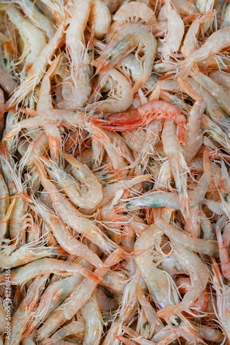 Background of fresh shrimps ready to cook © Rechitan Sorin