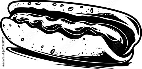 hot dog vector icon sketch. isolated on white background. AI generated illustration.