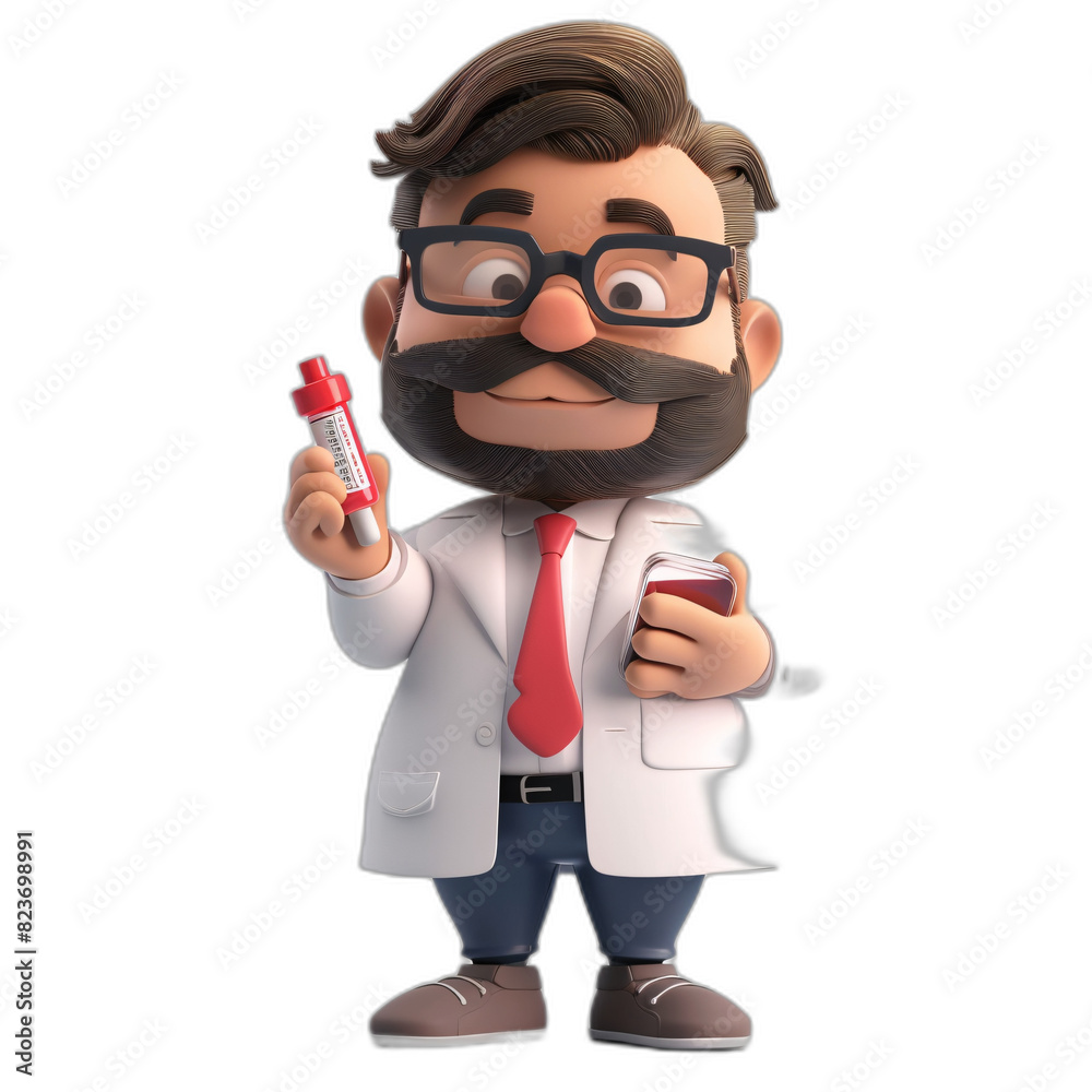 Futuristic 3D Endocrinologist with Blood Sugar Testing Kit for Diabetes Management Concept Futuristic 3D Endocrinologist with Blood Sugar Testing Kit for Diabetes Management Concept