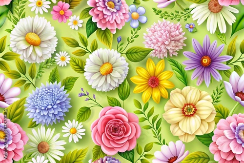 "Seamless Colorful Floral Pattern"