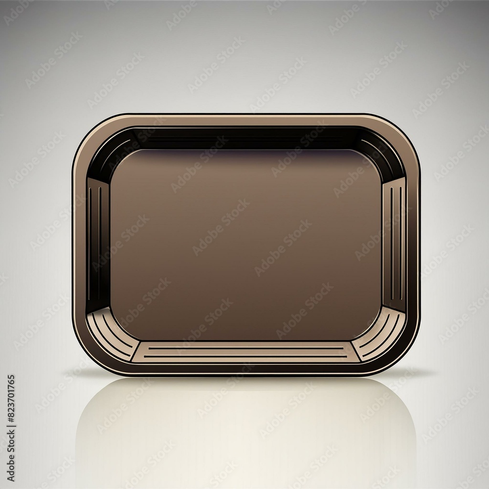 Blank empty plastic or paper tray mockup on grey background