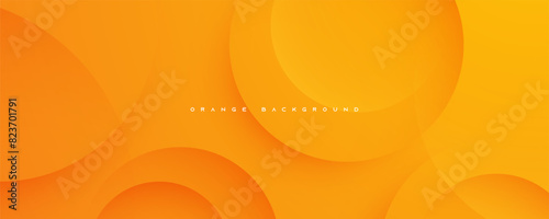 Orange circular shape abstract background dynamic design vector