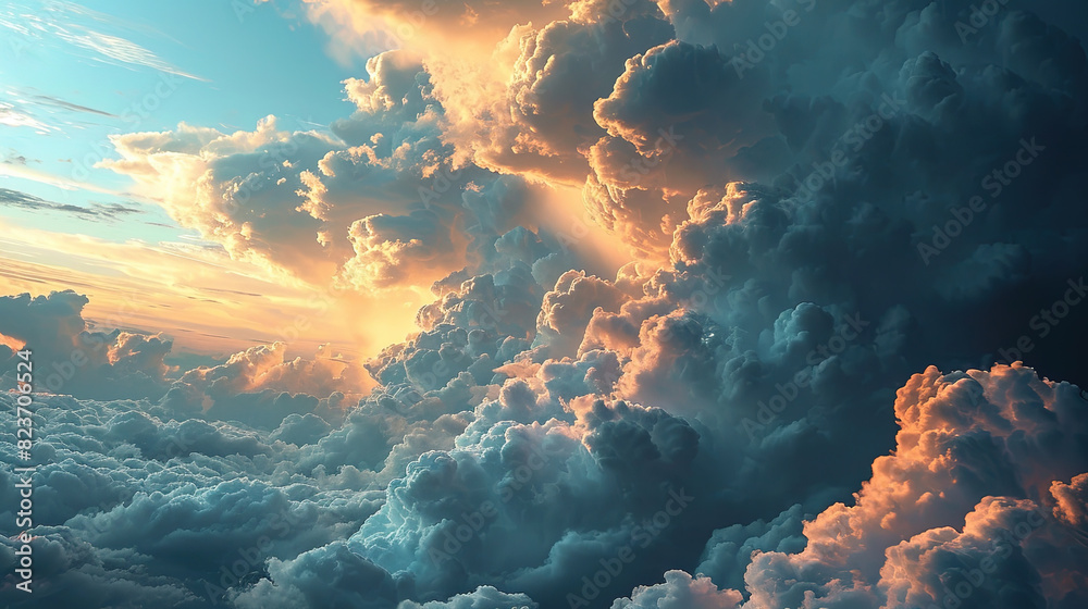 An Overcast Cloud Surrounded By Clouds Cloudscape Background