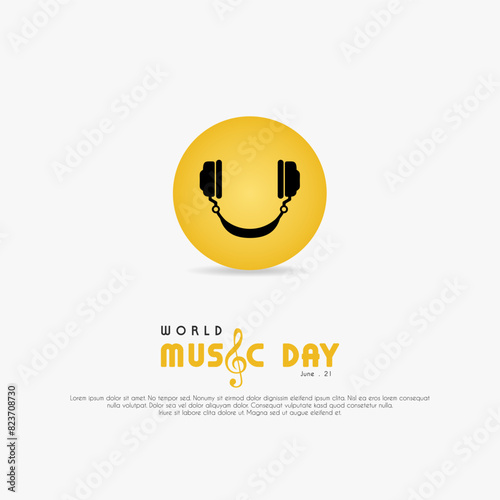 World Music Day vector graphic is great for World Music Day celebrations, flat design, flyer design