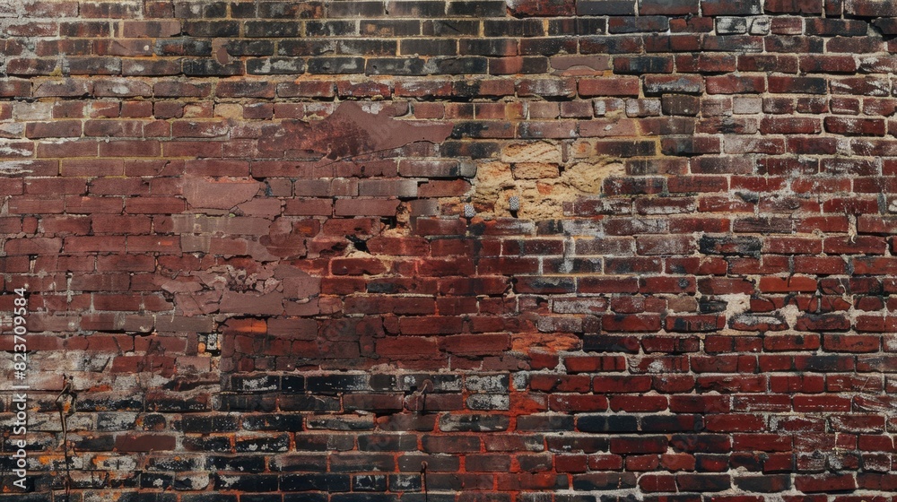 Naklejka premium Brick wall pattern to create an industrial and urban feel. generative ai