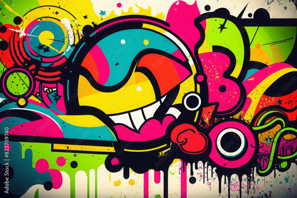 Fototapeta premium colorful graffiti art design bright background