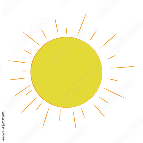 Sun vector on white background