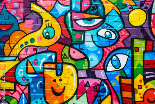 colorful graffiti art design bright background