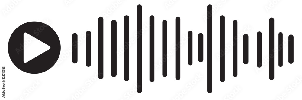 Voice audio message. Radio sound waves. Music audio track waveform. Vector isolated illustration Voice audio message. Radio sound waves. Music audio track waveform. Vector isolated illustration