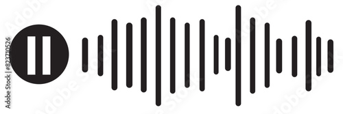 Voice audio message. Radio sound waves. Music audio track waveform. Vector isolated illustration