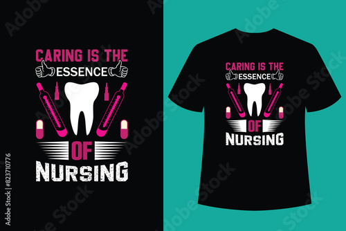 Nursing typography t-shirt design.