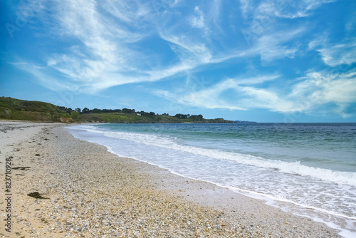 Fotografie Locmaria in Belle-Ile, Brittany, plage des grands-sables, beautiful beach