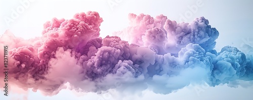 Isolated pink and blue clouds on a transparent background. Generative Ai