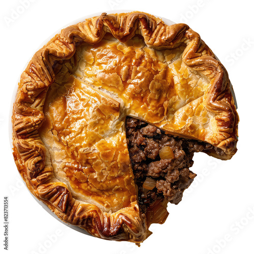meat pie dish png isolated on white or transparent background
