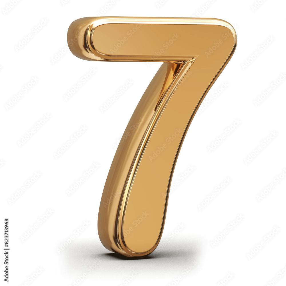 Golden 3d number 7