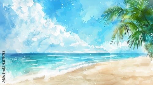 Background of beautiful beach for mockup summer product display or travel ad.