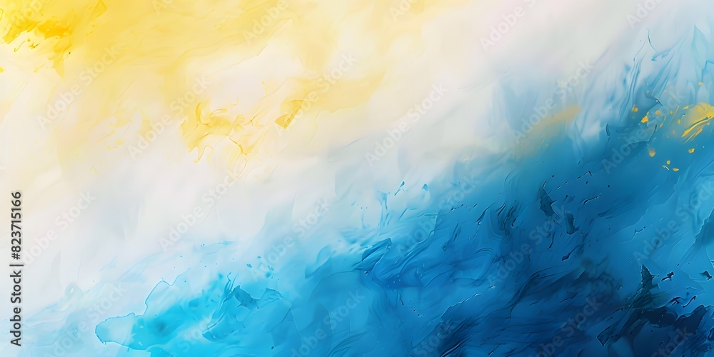 Fototapeta premium Abstract blue and yellow watercolor background