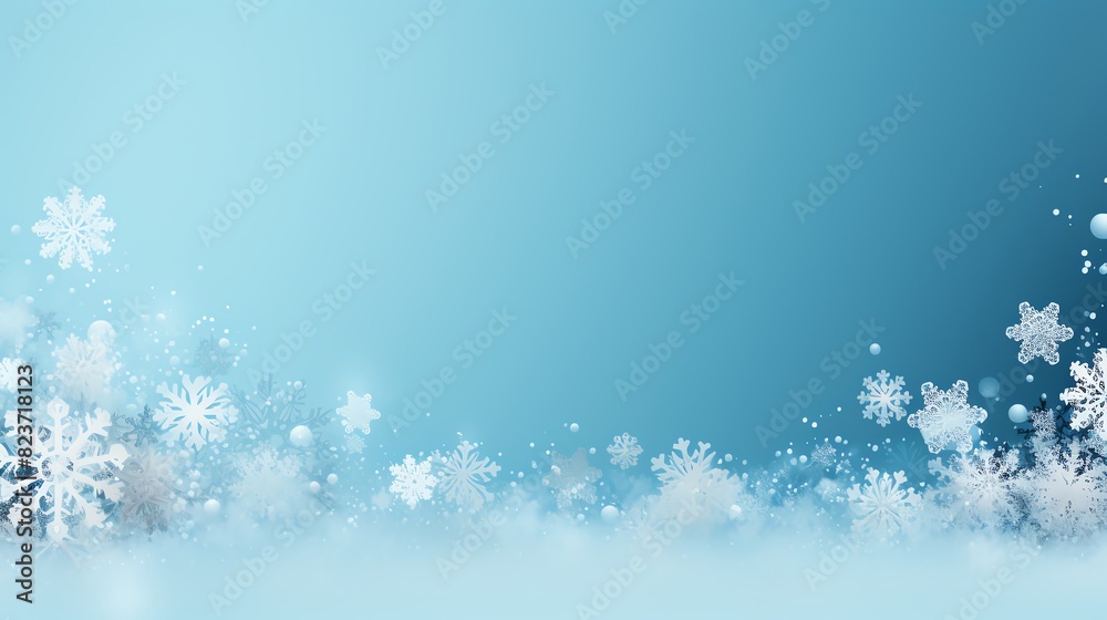 Abstract winter background with snowflakes and a blue gradient. Abstract winter background with snowflakes and a blue gradient.