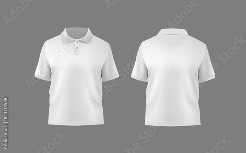 Short sleeve polo shirt.t-shirt front, t-shirt back and t-shirt sleeve design for mockup.