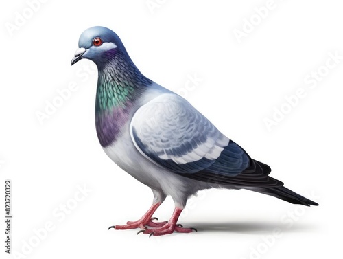 Pigeon bird isolated on white background
