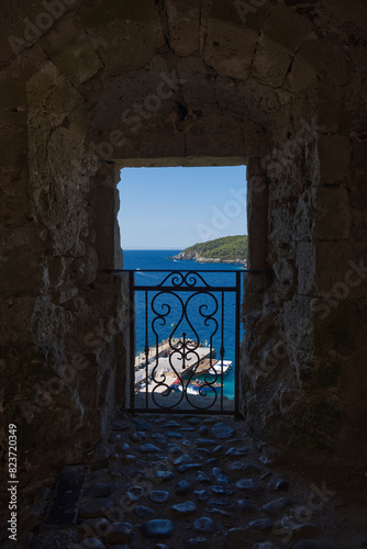 Framed view of Mediterranean Sea, from San Nicola island.