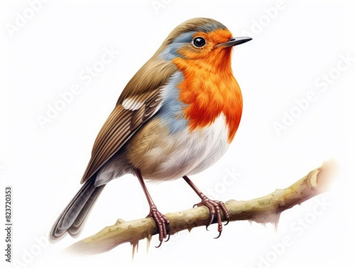 Robin bird isolated on white background © amankris99