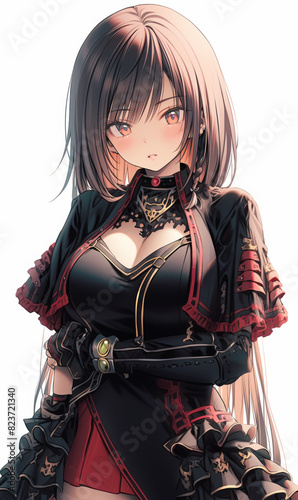 Cute anime female vampire character portrait