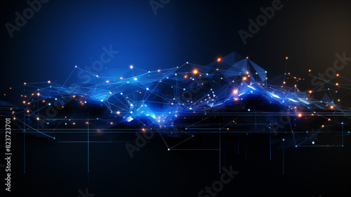 Digital,Abstract Visual,Electronic Circuit,Digital Sea,Line Art,Connected Dots 001