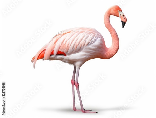 Flamingo bird isolated on white background