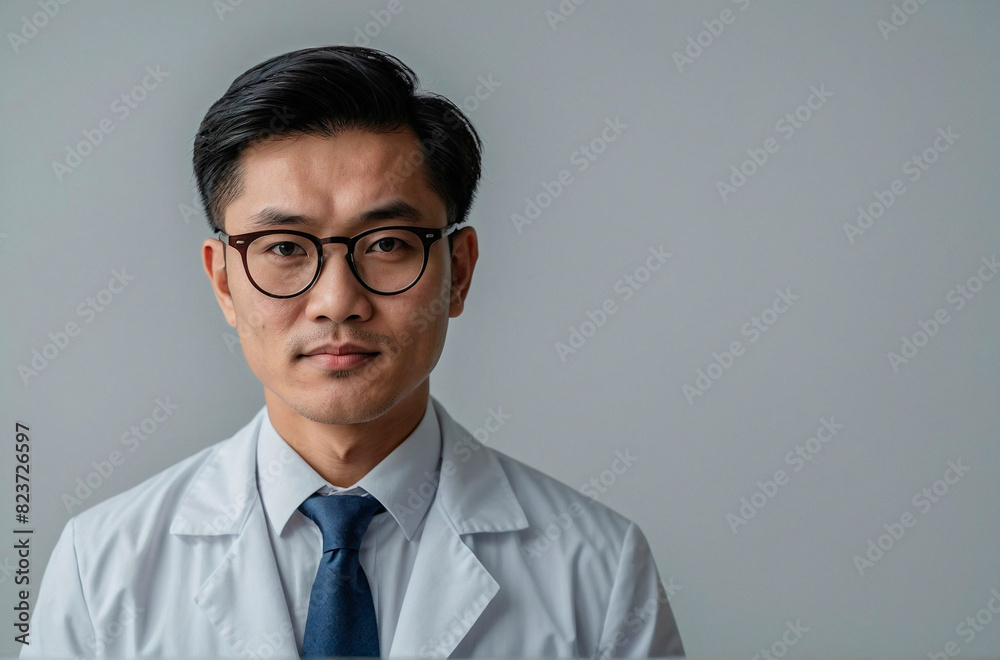 Confident Pharmacist Poses for Camera in Bright Studio Portrait Confident Pharmacist Poses for Camera in Bright Studio Portrait