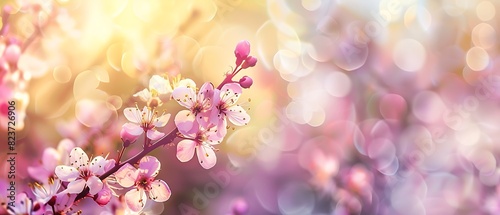 Pastel Dreams of Spring: Serene Beauty in High-Quality Photography with Copy Space