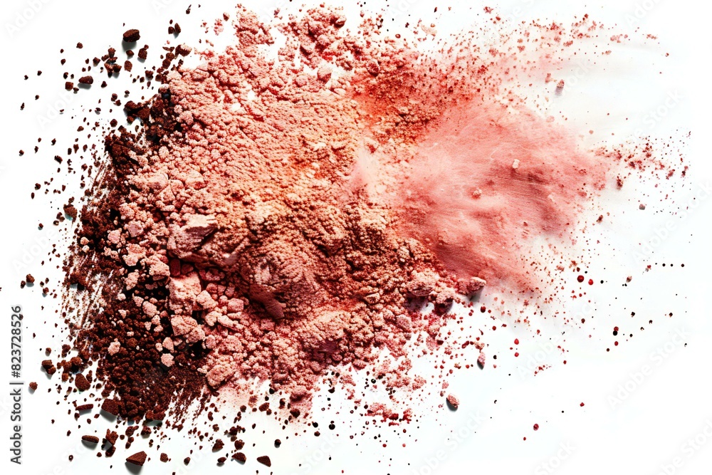Sun blushes powder on a white background, high quality, high resolution