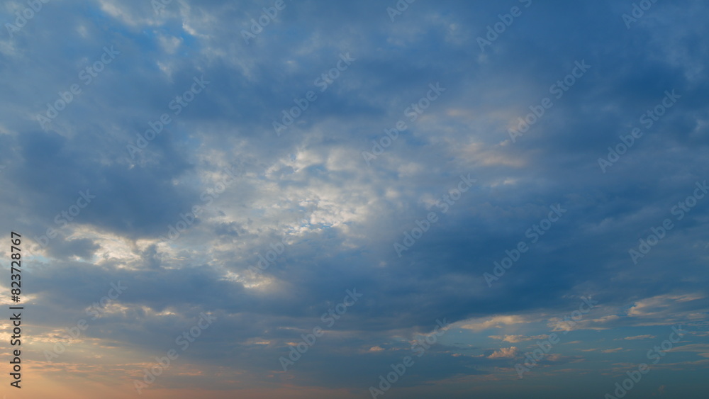 Different shades and light tones. Bright multicolored sky-cloud background. Nature background. Timelapse.