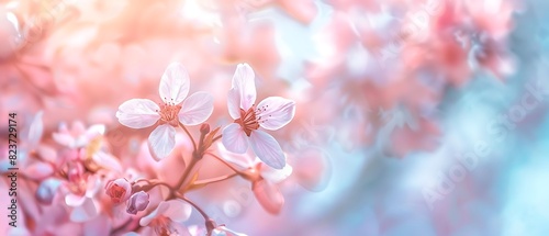 Delicate Spring Blossoms in Pastel Tones with Copy Space - High Quality Photography