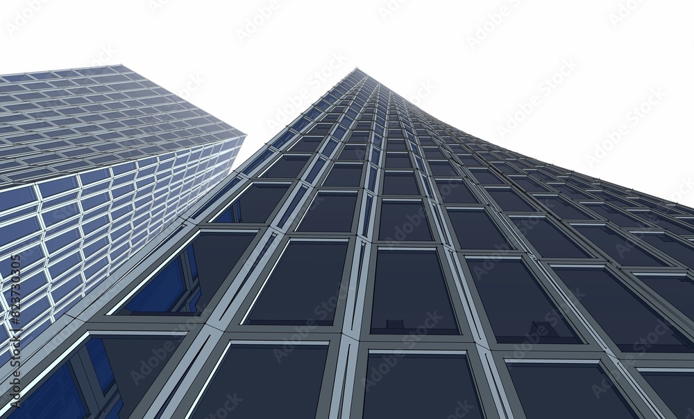 Fototapeta premium Concept city architecture 3d illustration