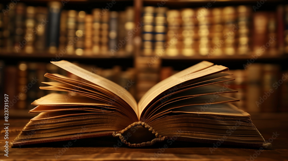 Open Book on Wooden Table Open Book on Wooden Table