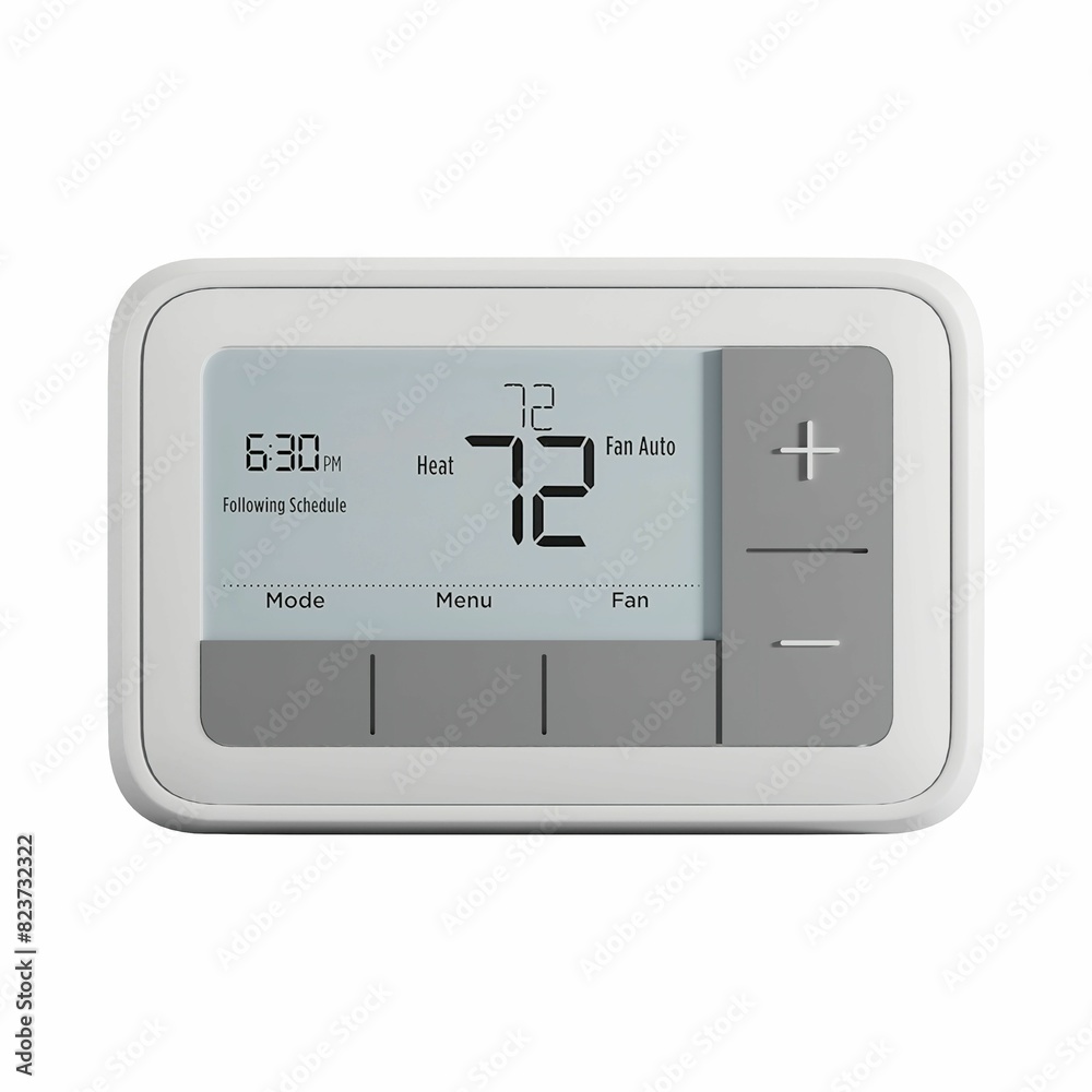 white digital air conditioning thermostaer on a white background white digital air conditioning thermostaer on a white background