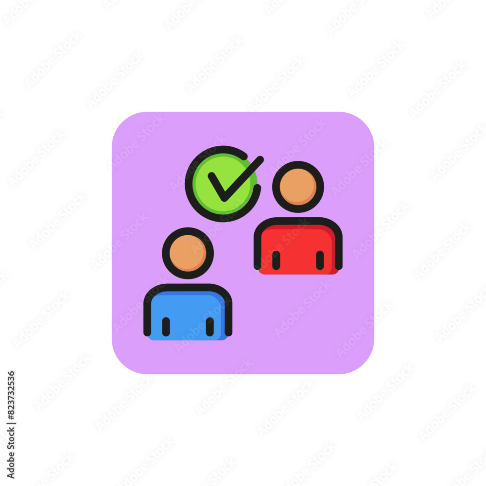 Icon of approved candidates. Applicant, student, personnel. Human recourses concept. Can be used for topics like career, education, hiring Icon of approved candidates. Applicant, student, personnel. Human recourses concept. Can be used for topics like career, education, hiring