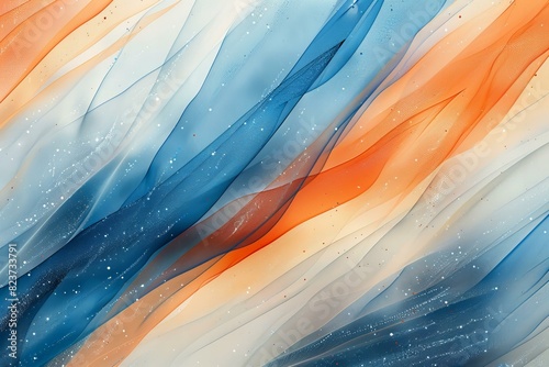 A color gradient wallpaper with blue, orange, and white stripes