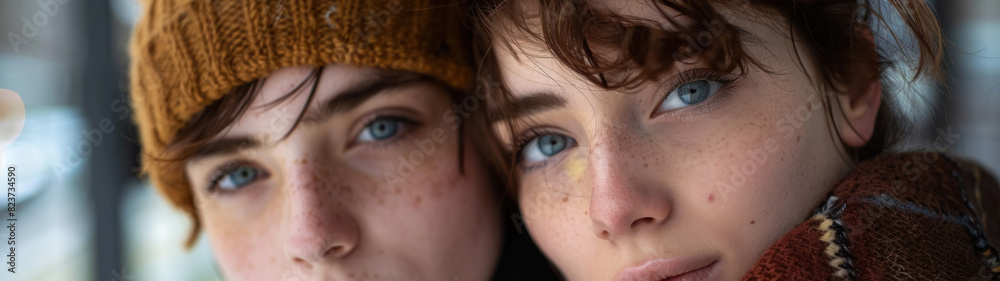 Obraz premium Non-binary individuals, casual portraits, diverse representation