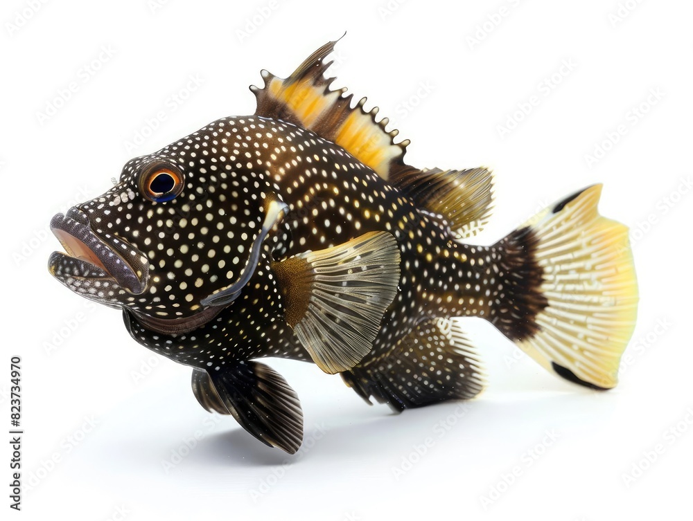 Triggerfish isolated on white background.