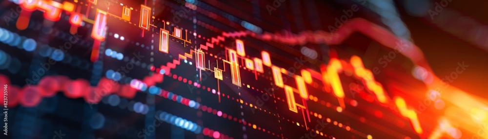 Graph with a downward line displayed on a computer screen, financial decline concept, highresolution stock photo Graph with a downward line displayed on a computer screen, financial decline concept, highresolution stock photo