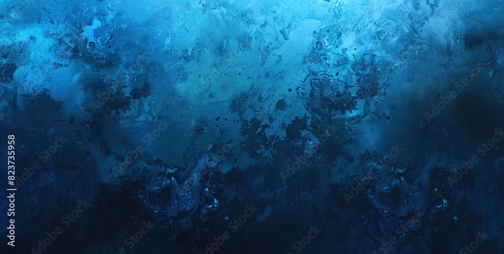 Obraz premium Dark blue abstract textured surface with artistic brush strokes reminiscent of deep ocean waves in swirling ink patterns. Idea for desktop wallpaper, backgrounds or fabric prints and graphic overlays