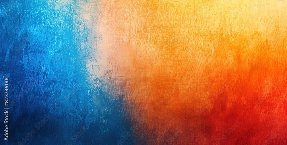 Abstract texture with brush strokes of bright blue, orange and red colors. Fire gradient effect perfect for modern art backgrounds, dynamic wallpapers or creative graphic projects