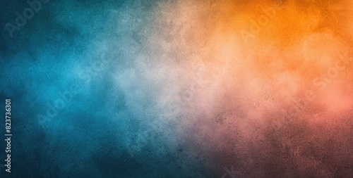 Textured surface with gradient from blue to warm orange with smoky mist. Design of backgrounds, wallpapers and graphic materials © Iaroslav Lazunov