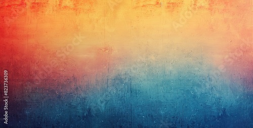 Gradient grunge texture that goes from fiery orange to cool blue. Creative concept for design studios, backgrounds and fashion wallpapers photo