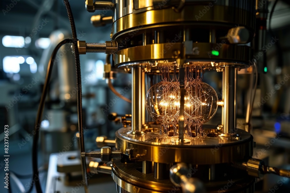 Fototapeta premium A powerful quantum computer in a modern lab technology, AI generated