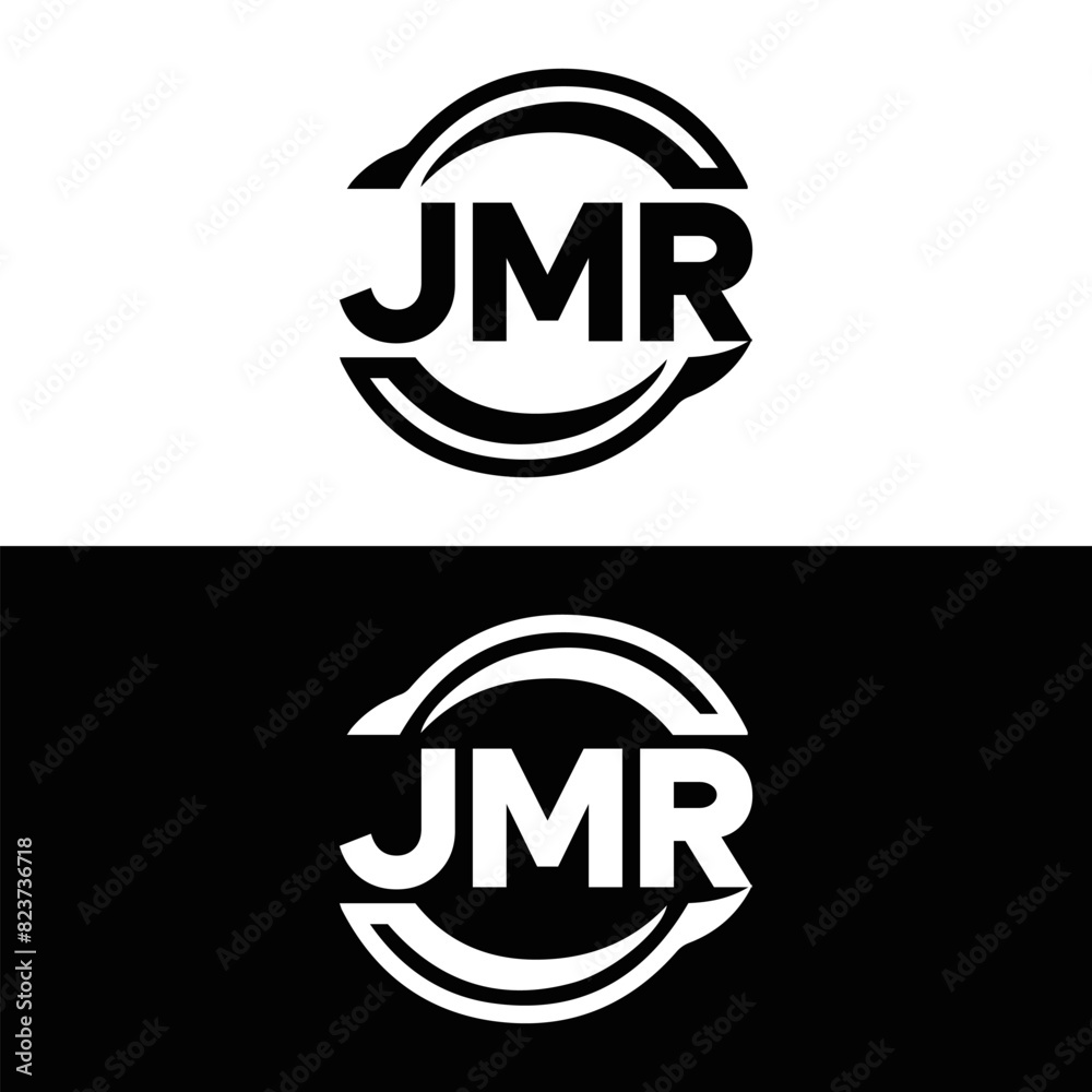 Obraz premium JMR logo. J M R design. White JMR letter. JMR, J M R letter logo design. J M R letter logo design in FIVE, FOUR, THREE, style. letter logo set in one artboard. J M R letter logo vector design.