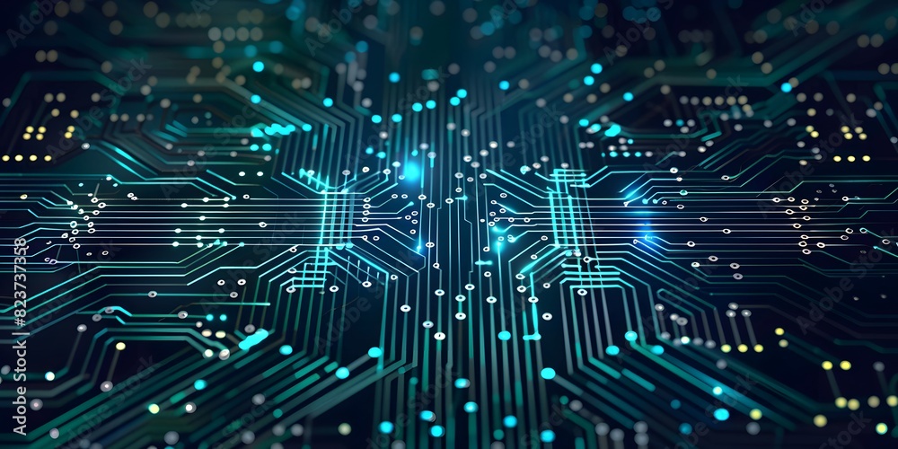 Futuristic circuit board with glowing lines Futuristic circuit board with glowing lines